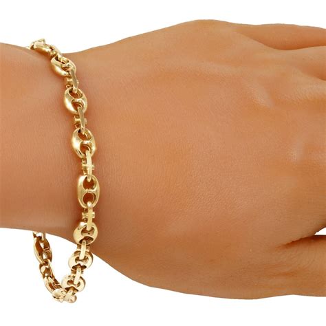 14k solid yellow gold gucci mariner bracelet 3.1mm 7|GUCCI Marina gold.